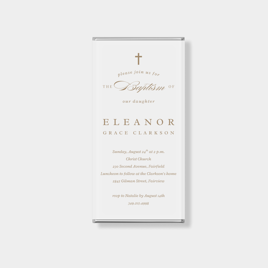 Ivory Baptism Personalised Chocolate Bar