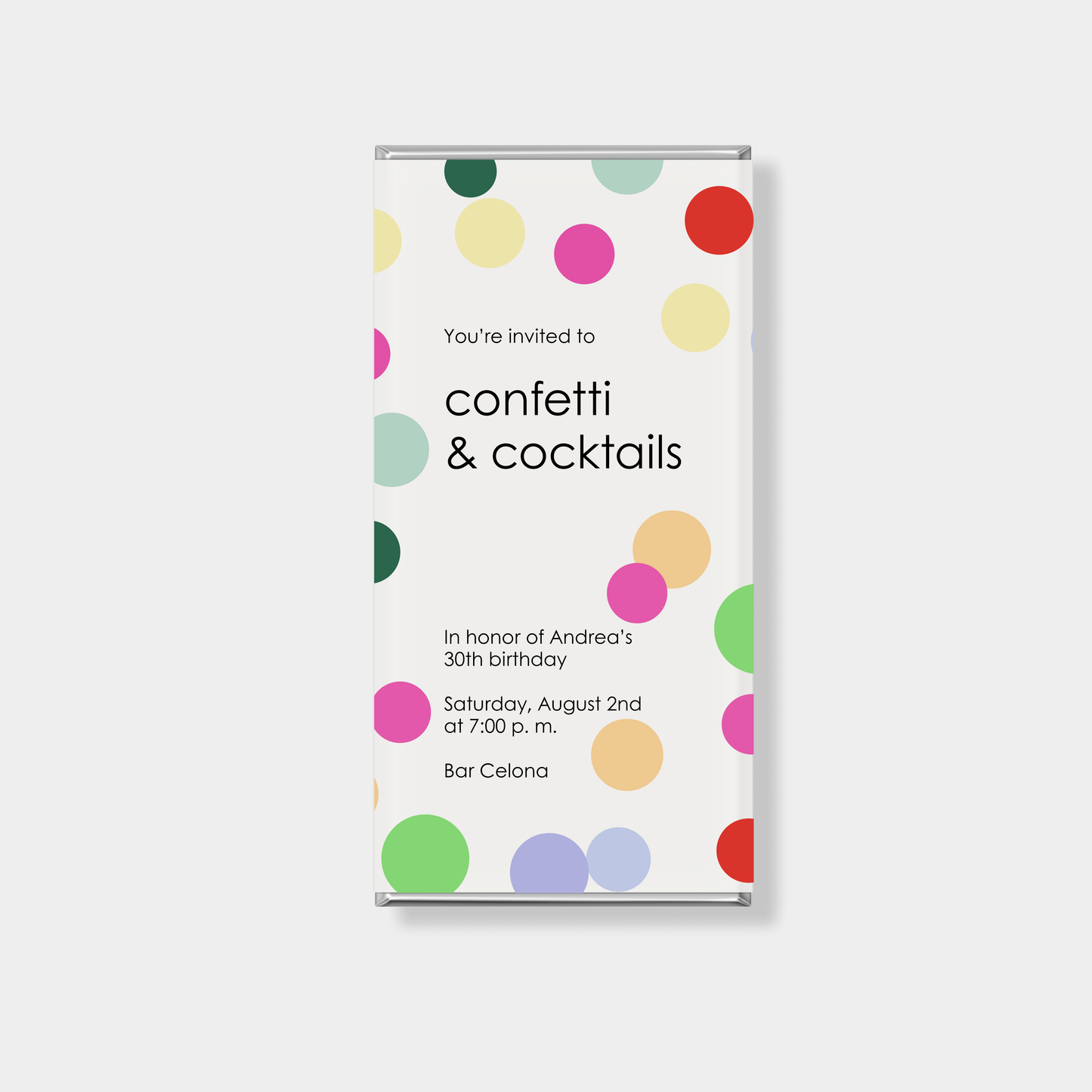 Confetti Birthday Personalised Chocolate Bar