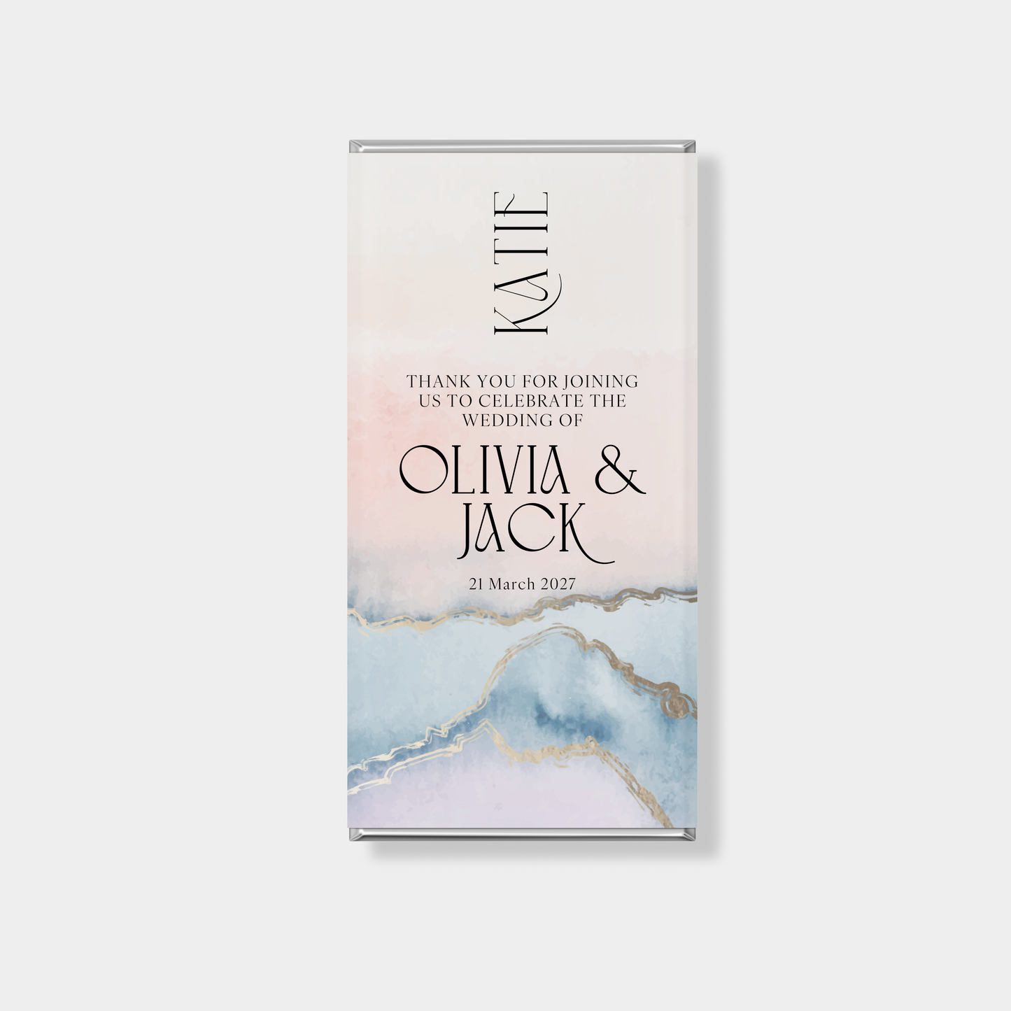 Agata Wedding Personalised Chocolate Bar