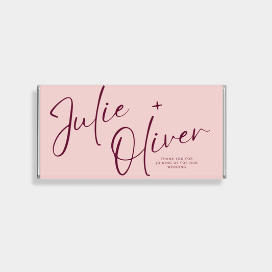 Amour Wedding Personalised Chocolate Bar