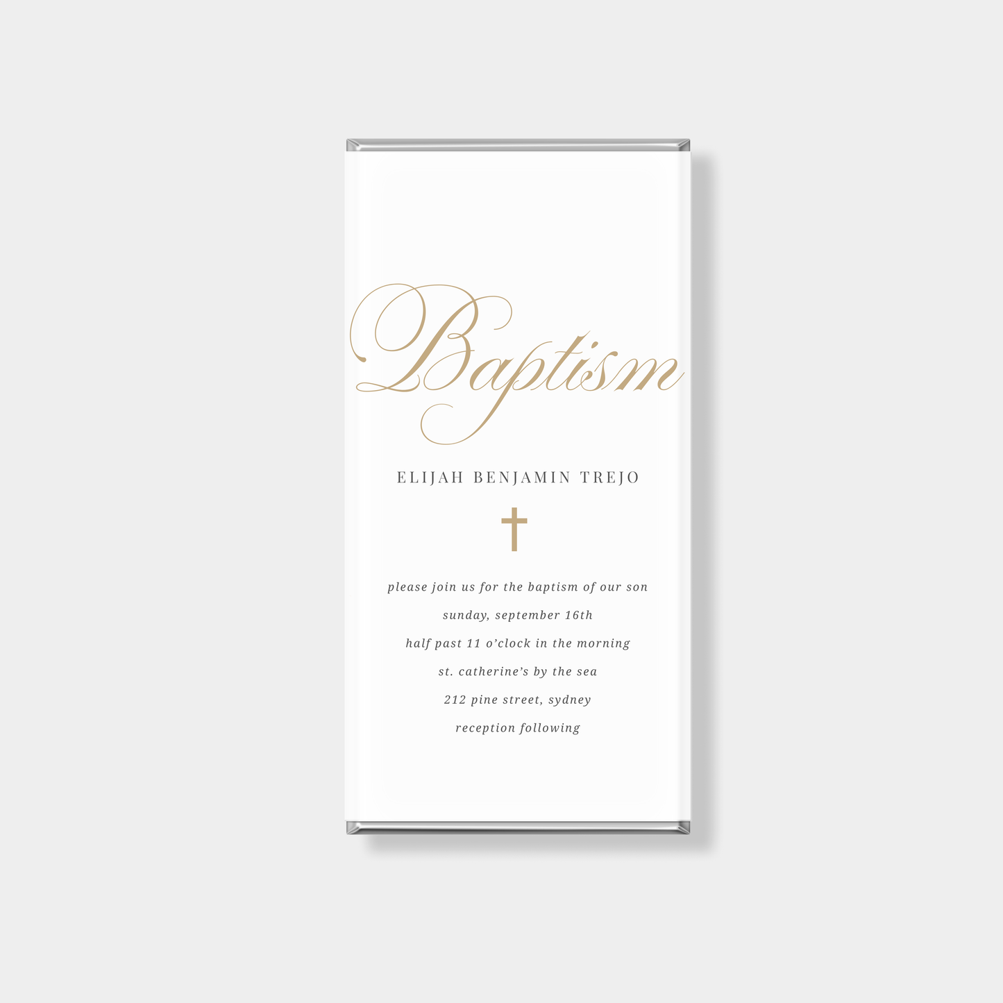 Grace Baptism Personalised Chocolate Bar
