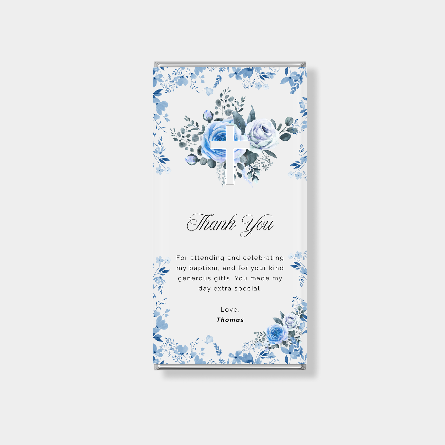 Bluebell Baptism Personalised Chocolate Bar