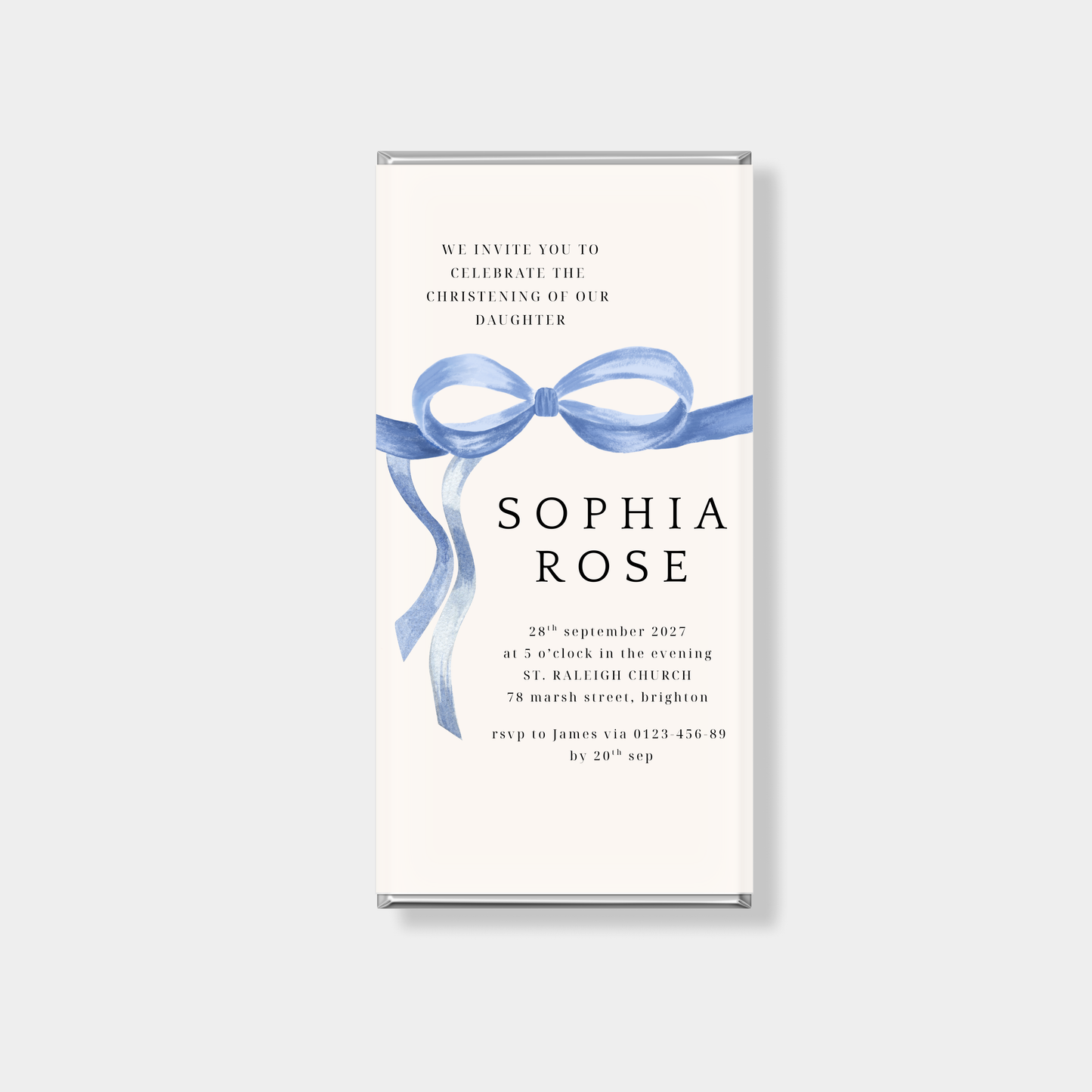 Sophia Baptism Personalised Chocolate Bar