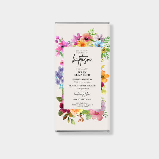 Bright Baptism Personalised Chocolate Bar