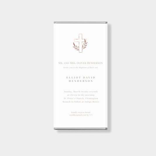 Calm Baptism Personalised Chocolate Bar