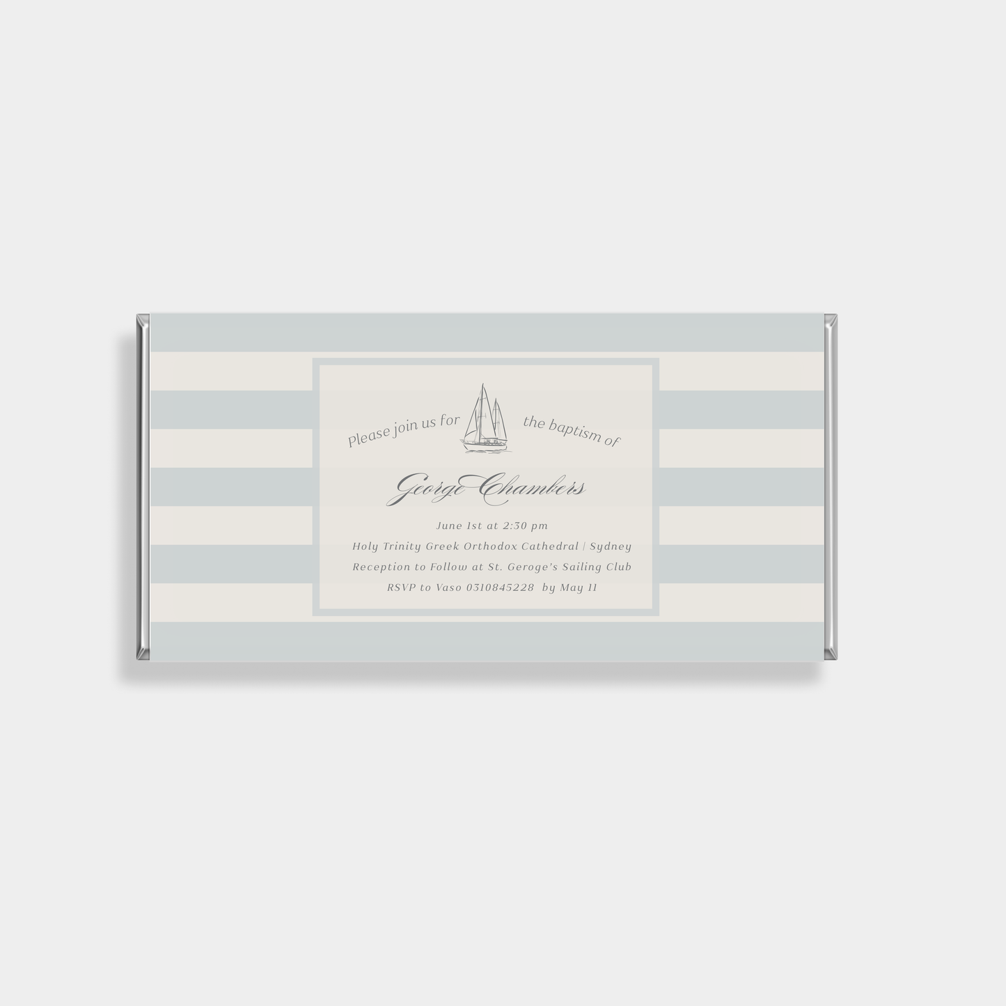 Covenant Baptism Personalised Chocolate Bar