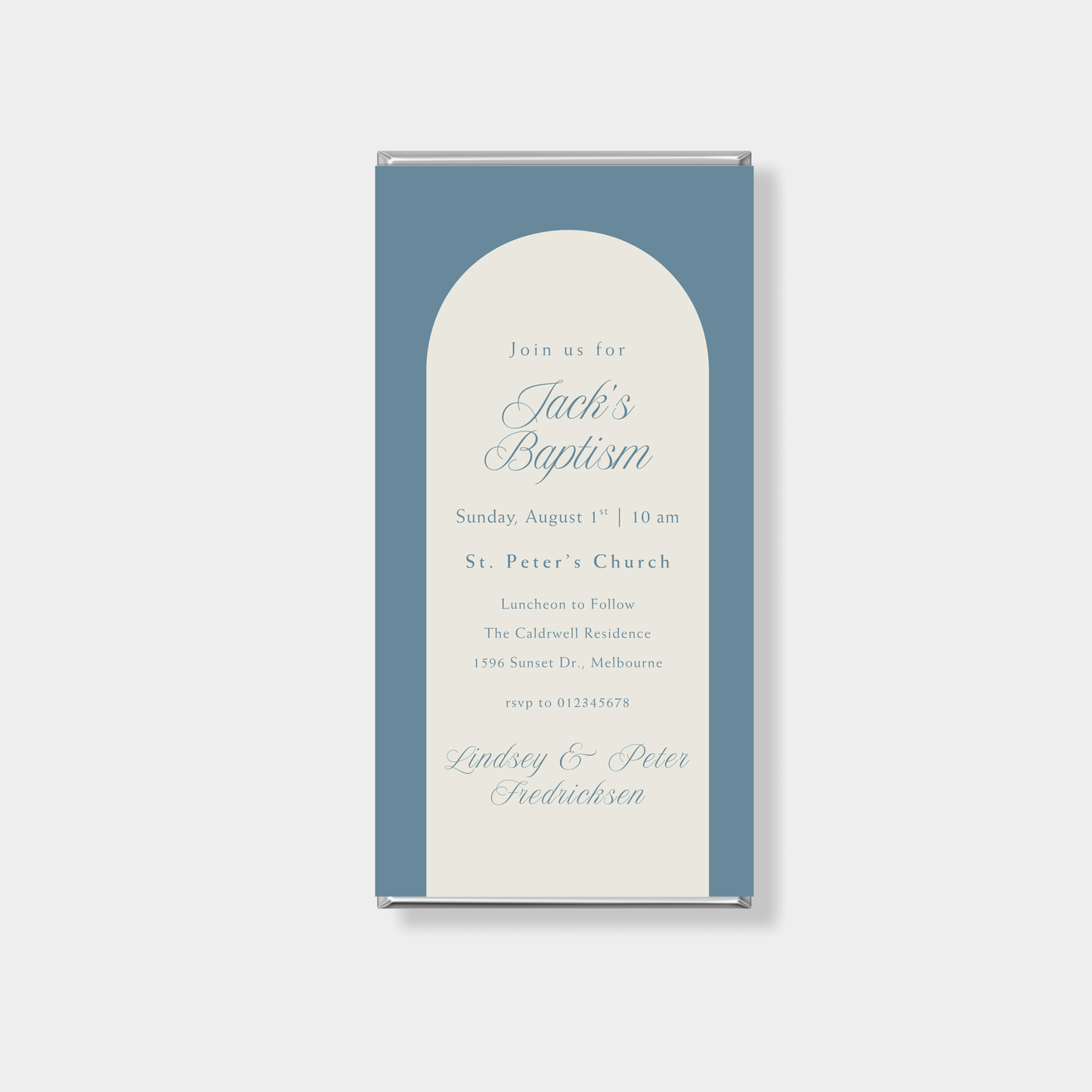 Serenity Baptism Personalised Chocolate Bar