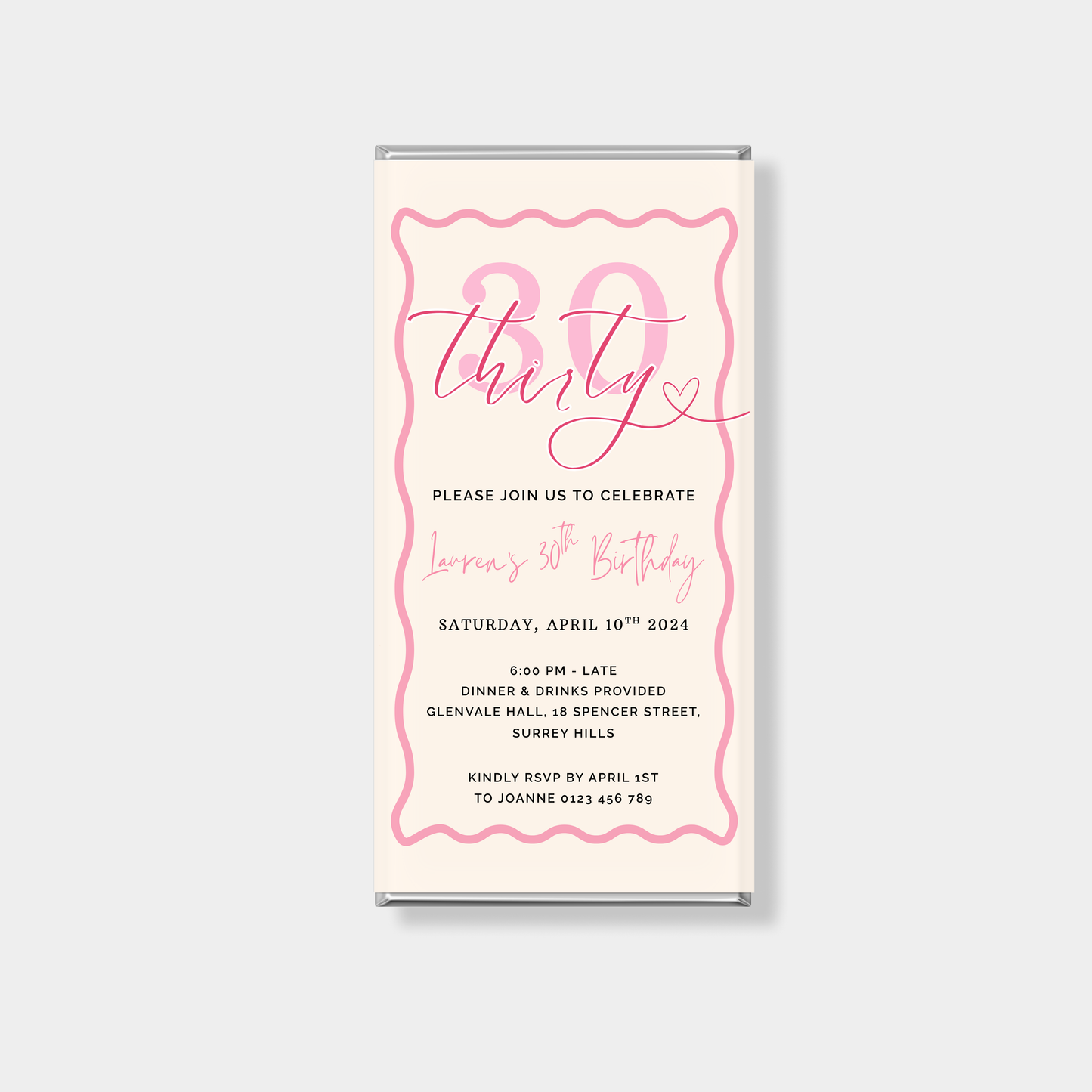Belle Birthday Personalised Chocolate Bar