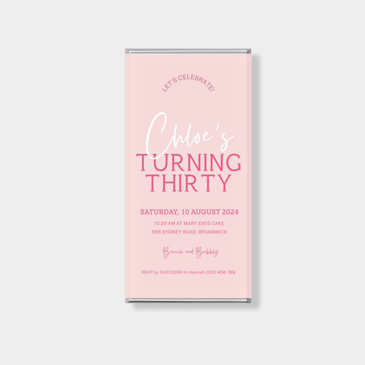 Milestone Birthday Personalised Chocolate Bar