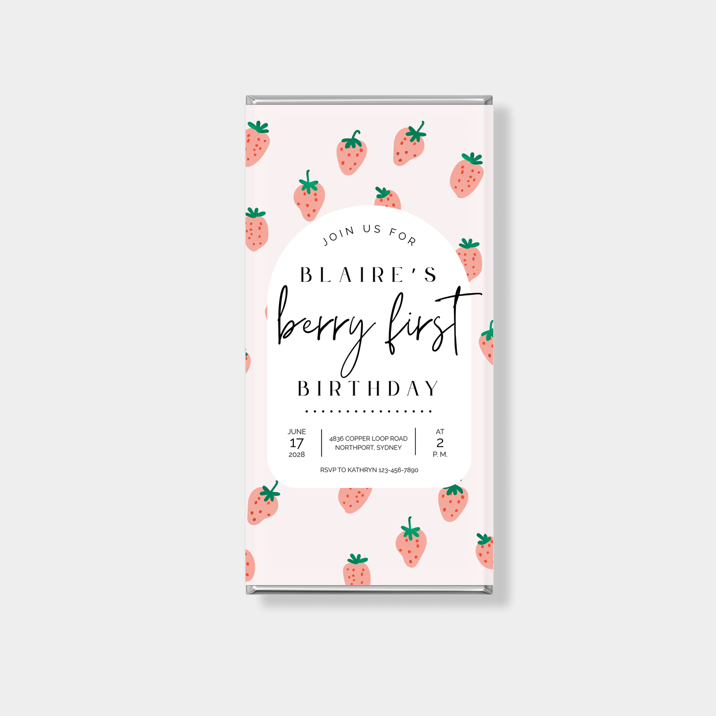 Berry Birthday Personalised Chocolate Bar