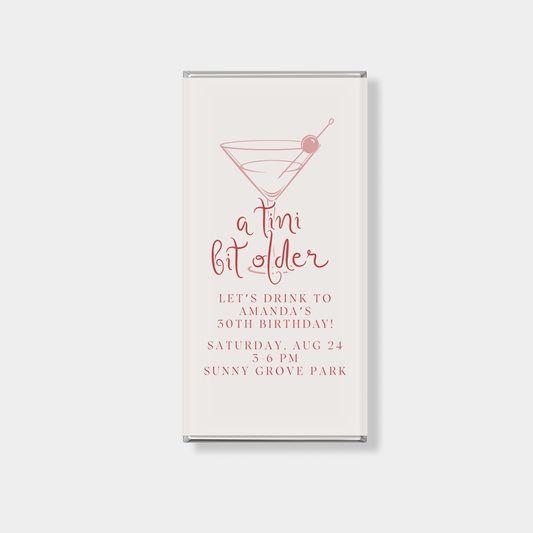 Martini Birthday Personalised Chocolate Bar