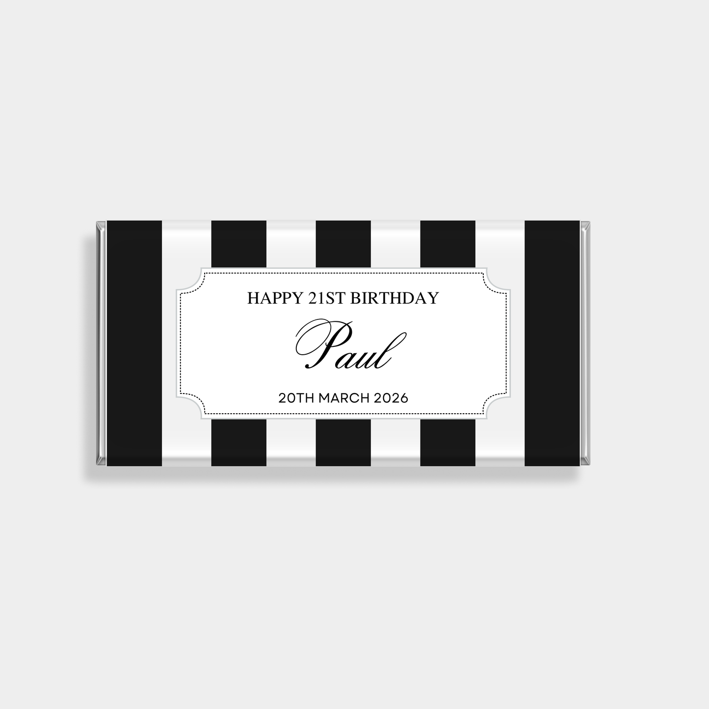 Stripe Birthday Personalised Chocolate Bar