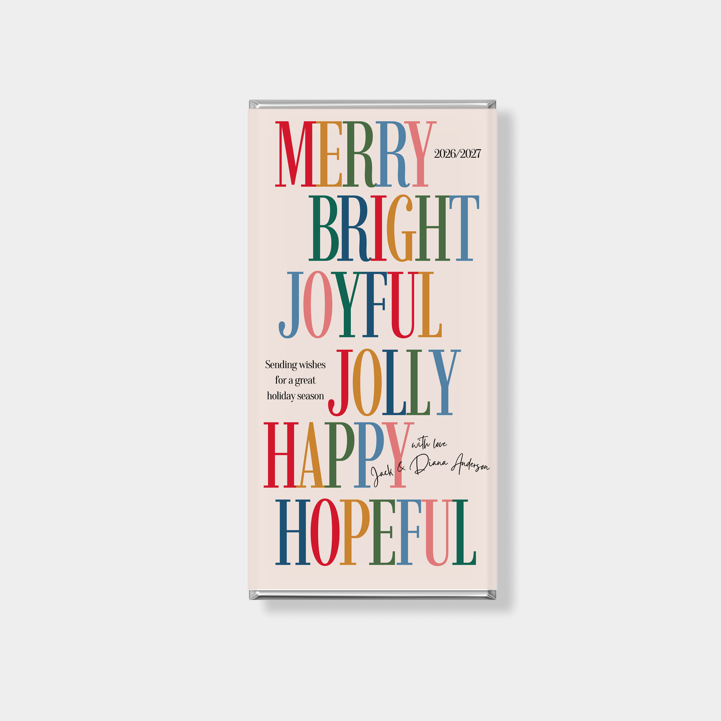 Merriment Christmas Personalised Chocolate Bar