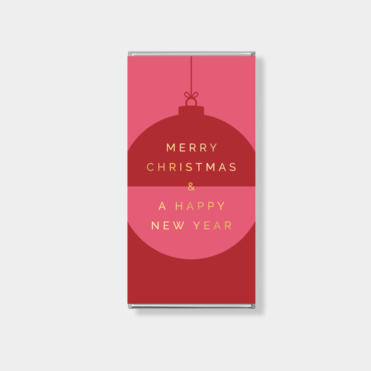 New Year Bell Christmas Personalised Chocolate Bar