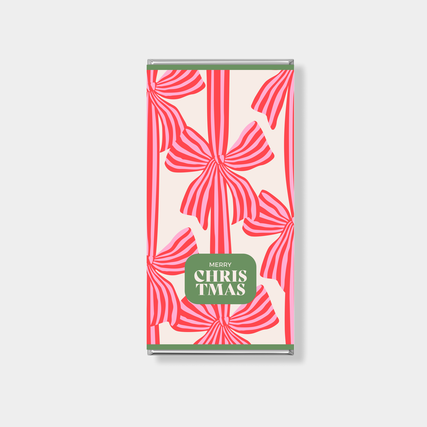 Ribboned Christmas Personalised Chocolate Bar