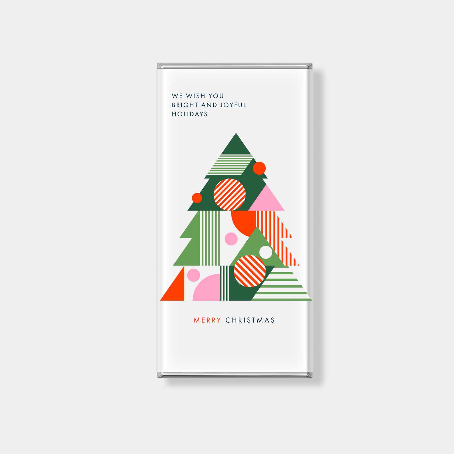 Patchwork Tree Christmas Personalised Chocolate Bar