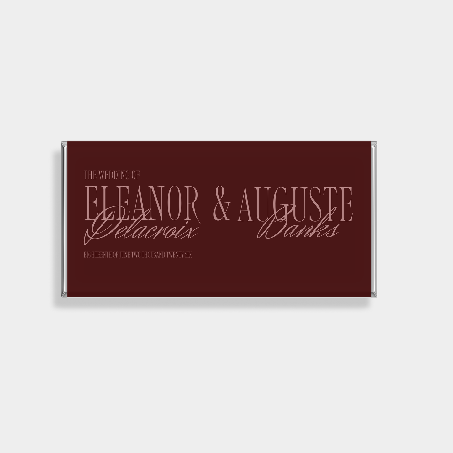 Hemlock Wedding Personalised Chocolate Bar