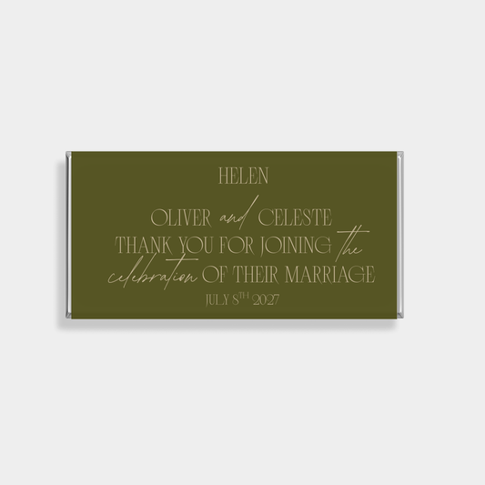Legacy Wedding Personalised Chocolate Bar