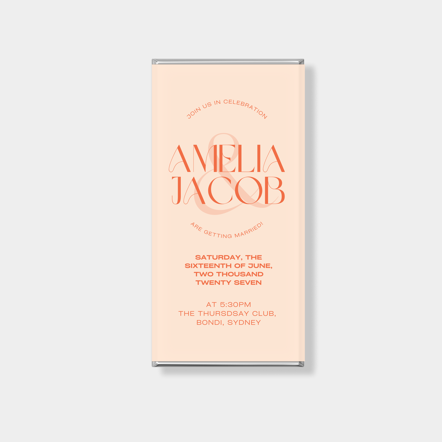 Muse Wedding Personalised Chocolate Bar