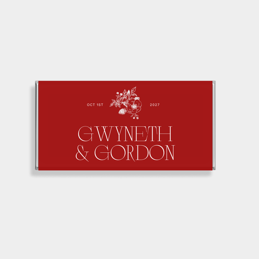 Regal Wedding Personalised Chocolate Bar