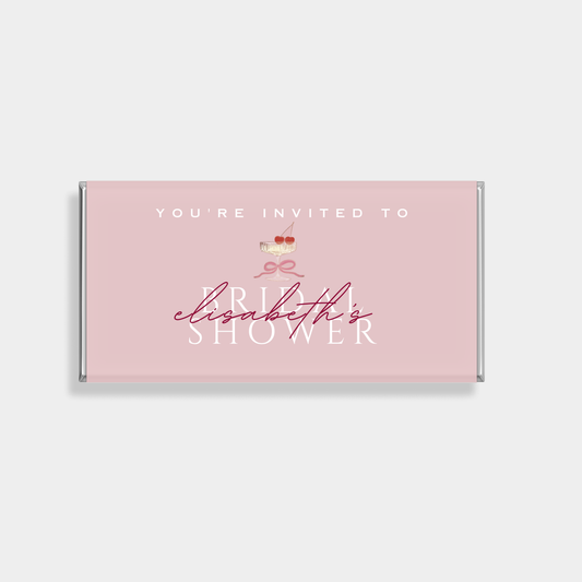Blush Bridal Shower Personalised Chocolate Bar