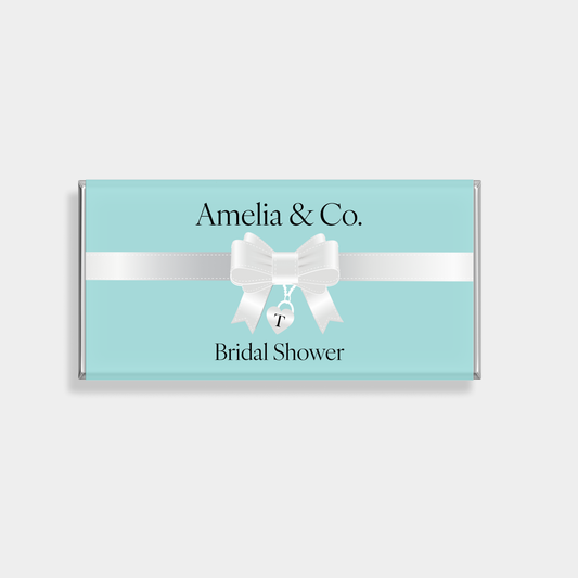 Teal Bridal Shower Personalised Chocolate Bar