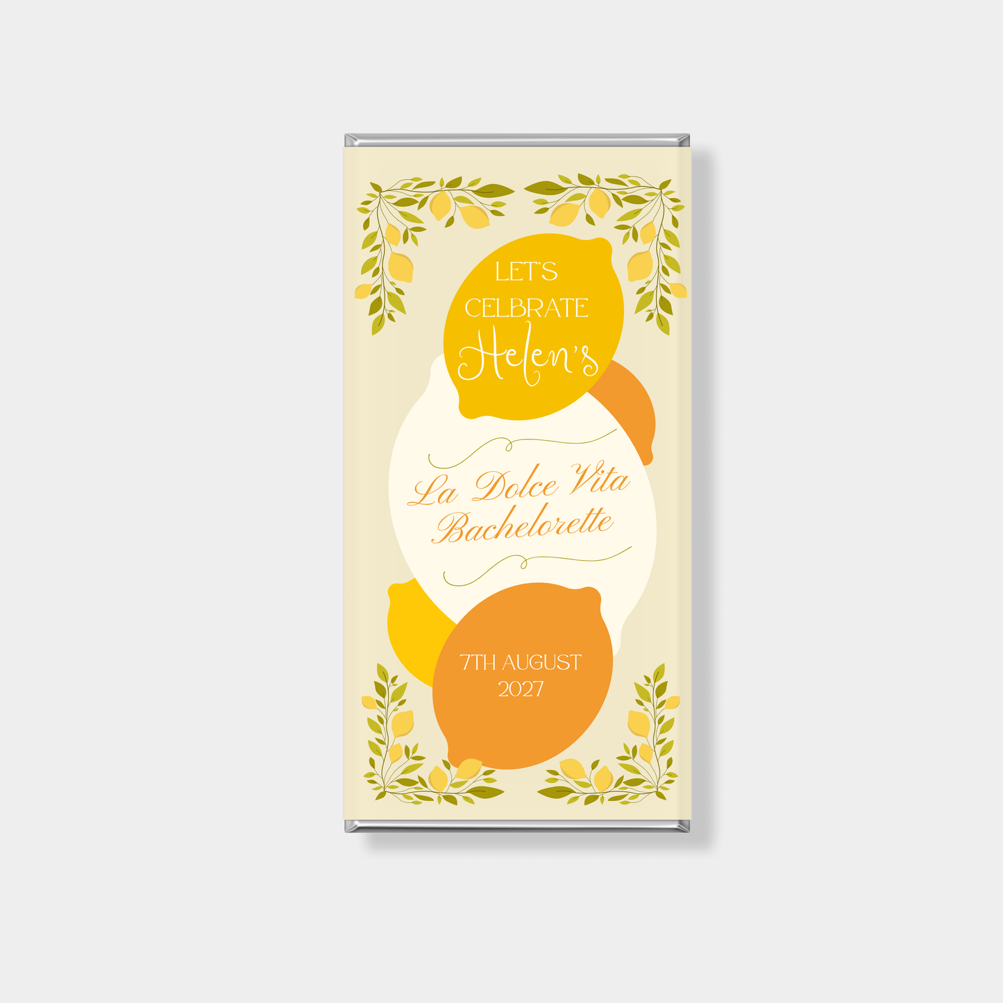 Soleil Bridal Shower Personalised Chocolate Bar