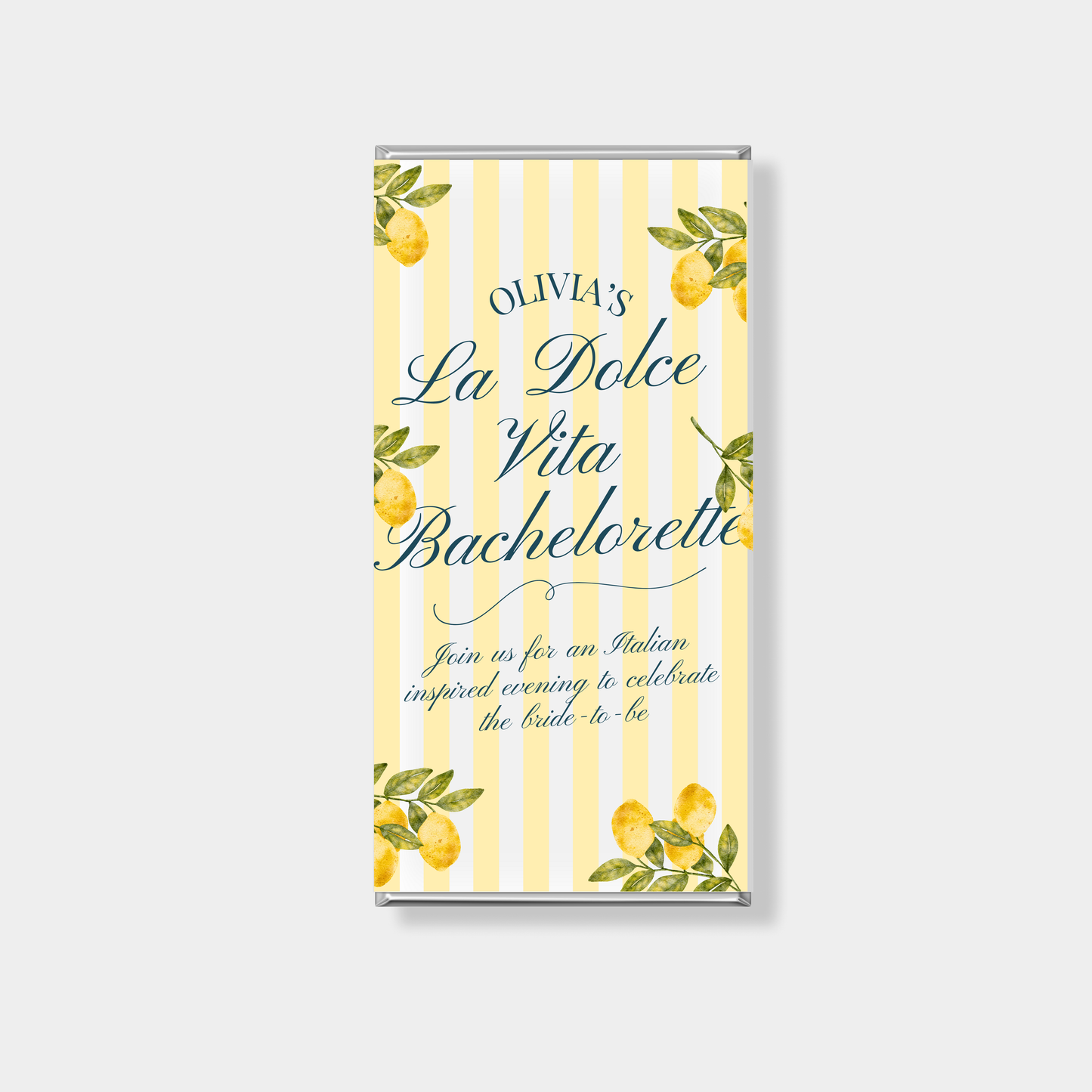 Amalfi Bridal Shower Personalised Chocolate Bar