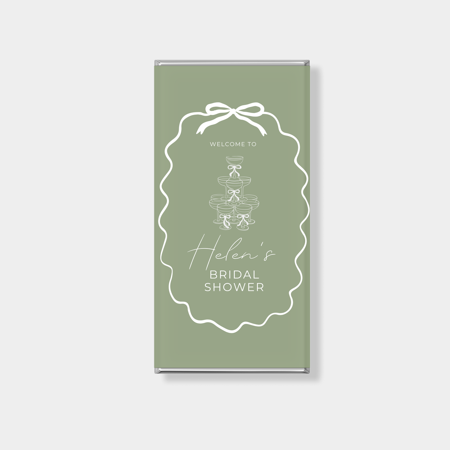 Sage Bridal Shower Personalised Chocolate Bar