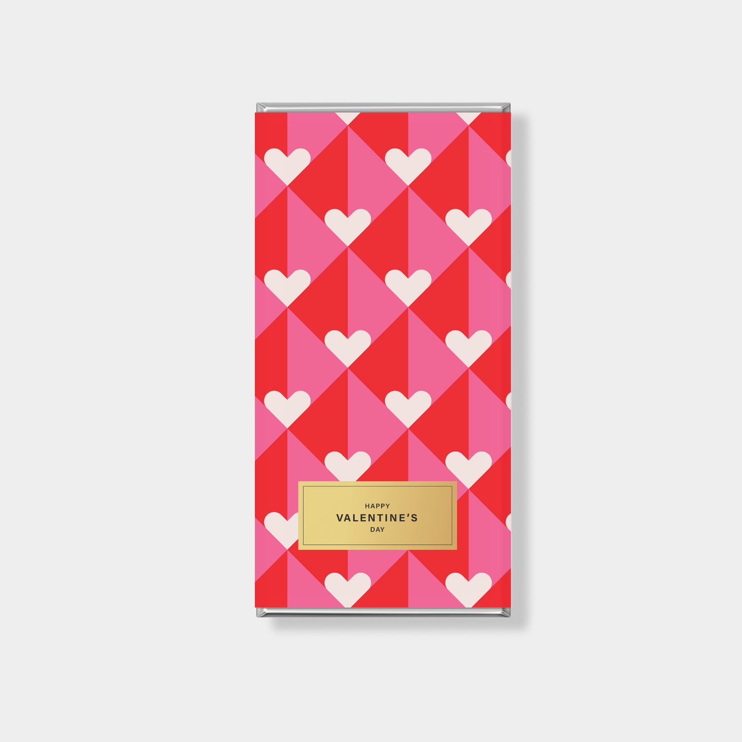 Red heart pattern personalised chocolate bars for Valentine’s Day, ideal for florists, bouquet add-ons and custom chocolate gifting Australia