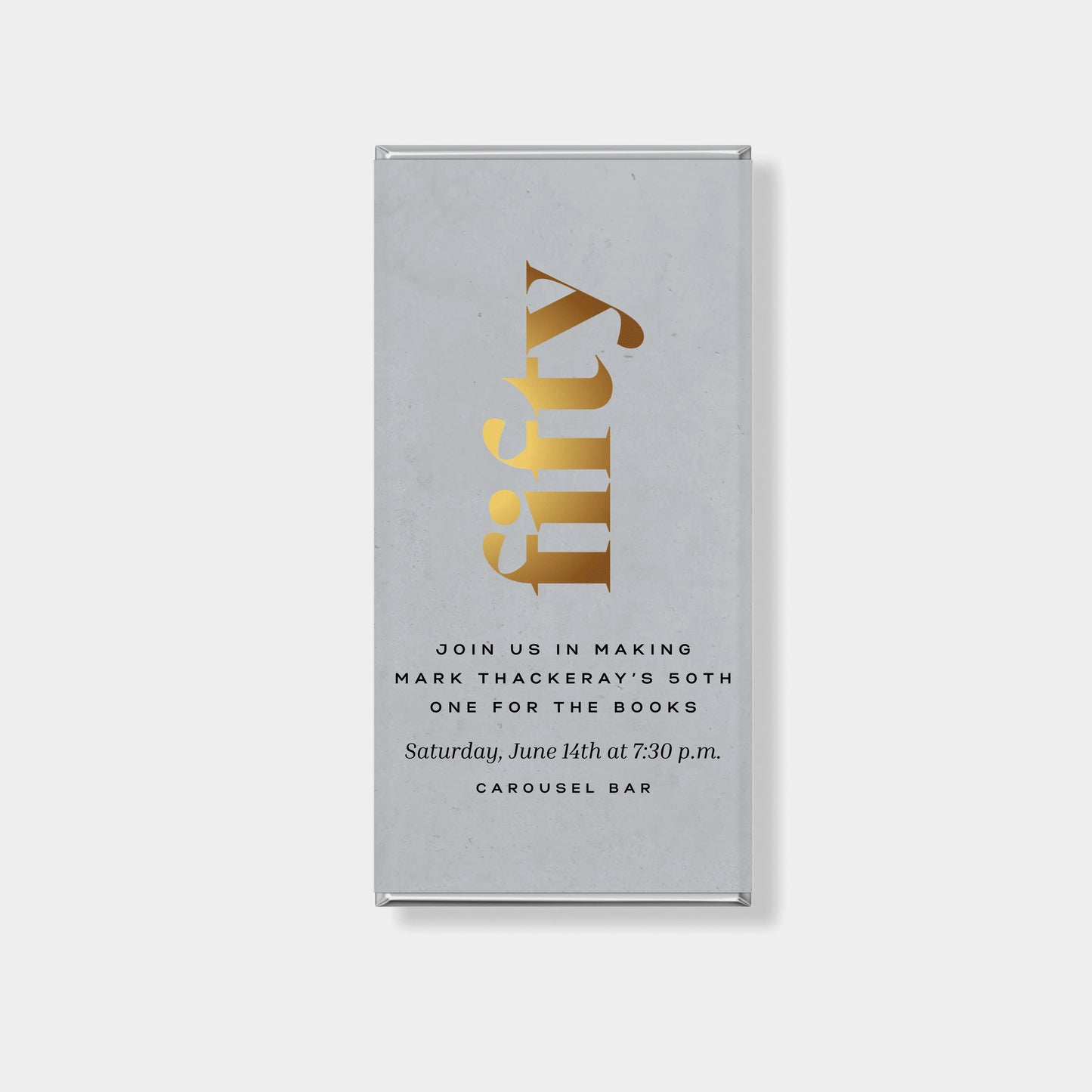 personalised chocolate bars for birthday favours modern luxe design with gold detail custom name chocolate Australia