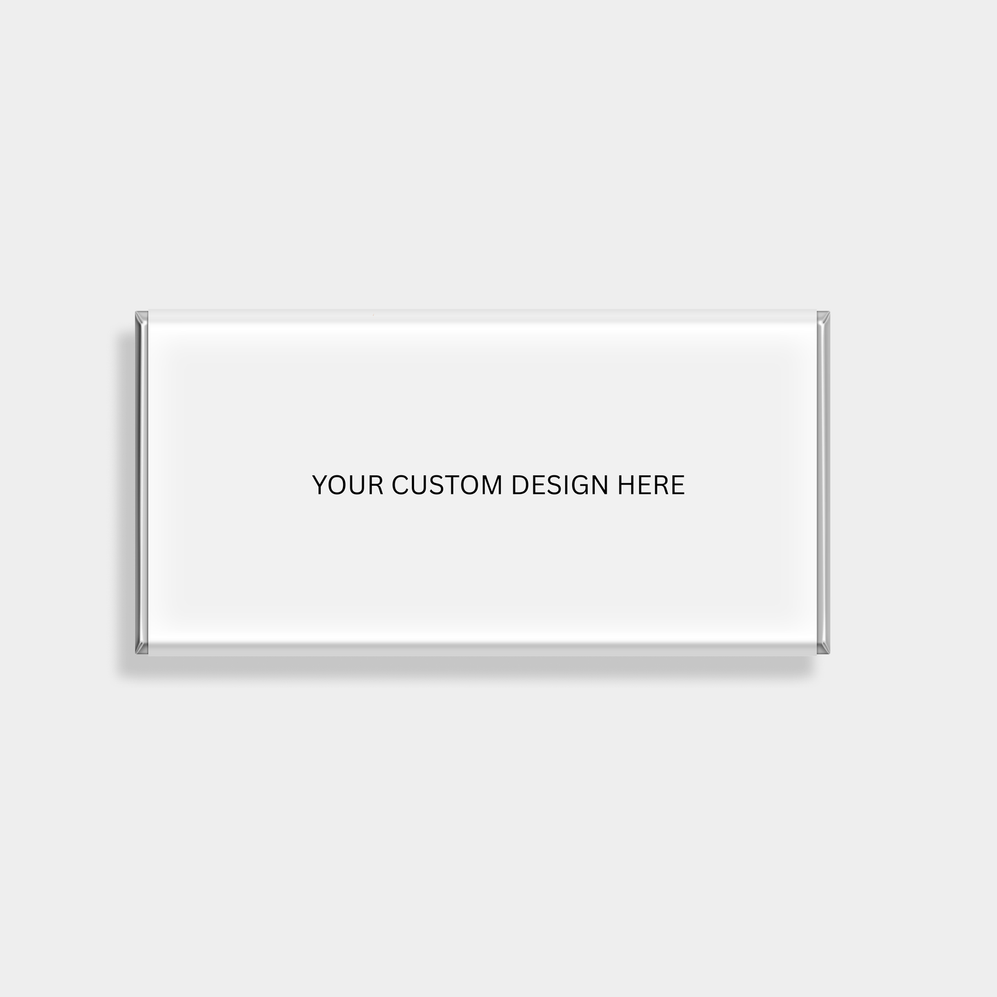 Personalised chocolate bar template with custom design placeholder, showcasing custom chocolate bars in Australia by Barilliant.