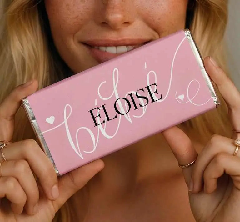 Personalised chocolate bars Australia luxury custom chocolate gifting for weddings and events by Barilliant
