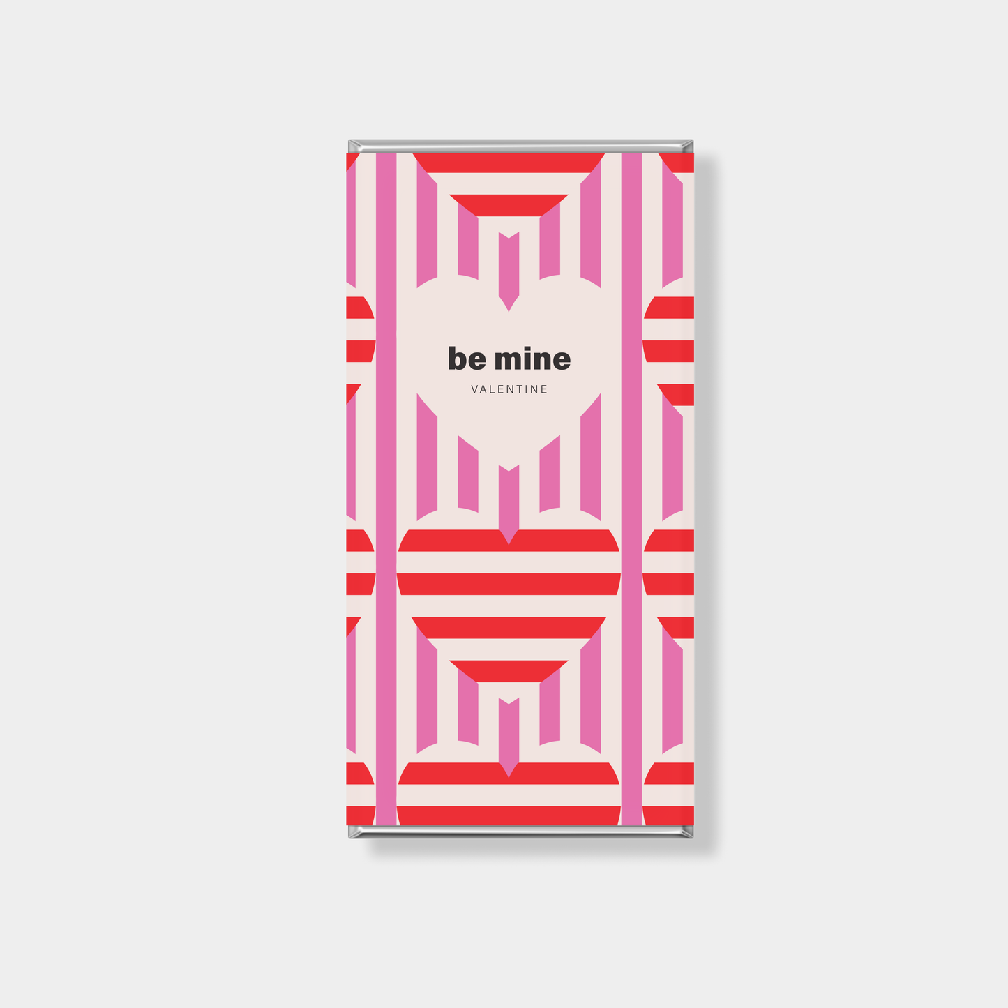 Red geometric personalised chocolate bars for Valentine’s Day, luxury custom chocolate gifting Australia